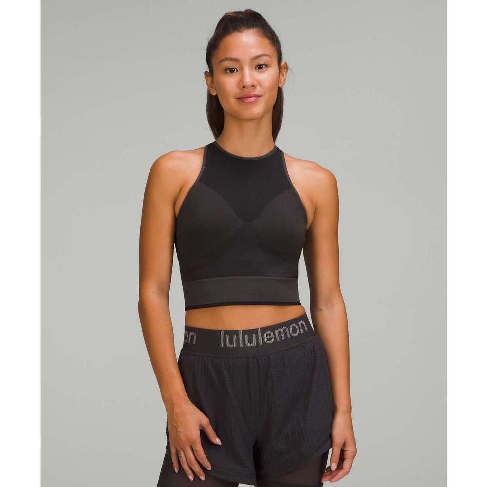 Lululemon Seamless Mesh Supportive Training Tank Top, Graphite Grey, Size 6